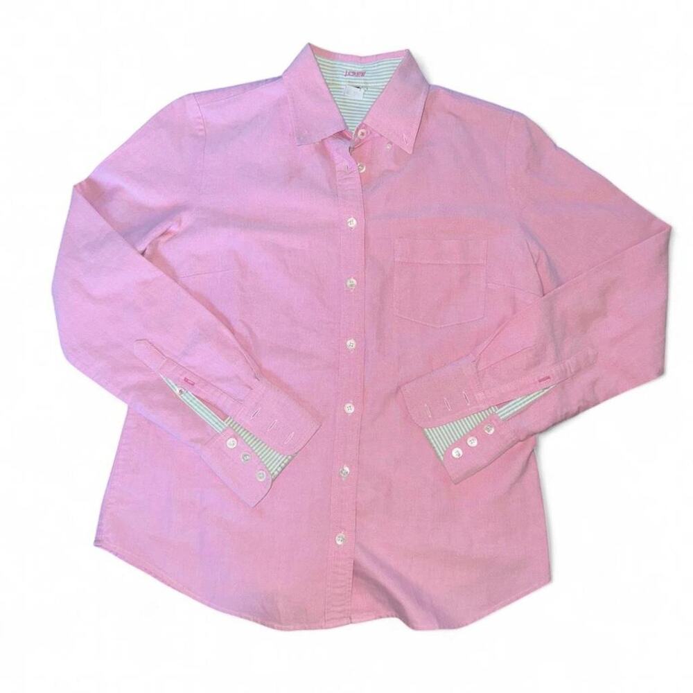 J.Crew Pink Button Up Shirt S Cotton Tennis Preppy Coquette Luxury Sorority